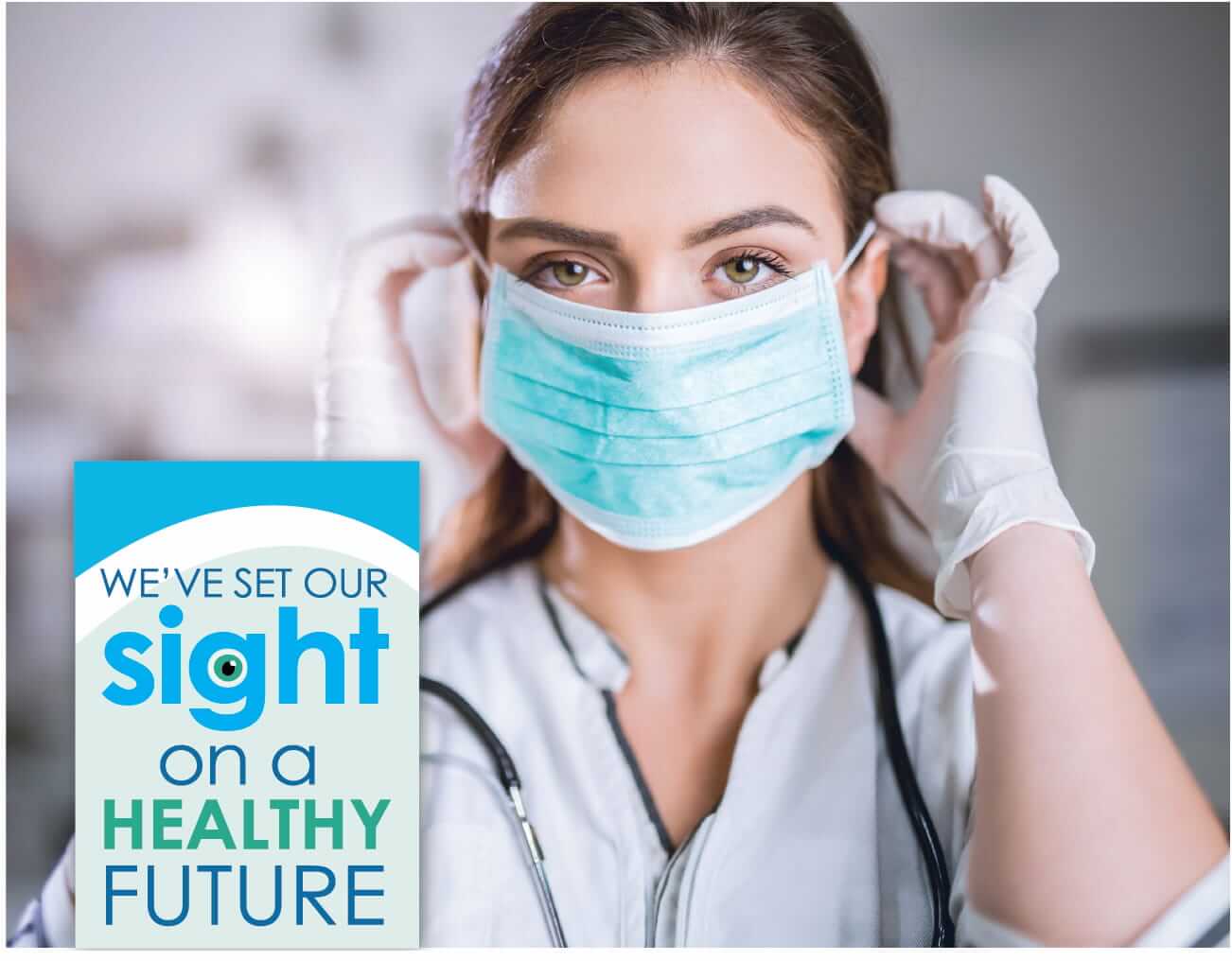 Nurse with a medical mask and gloves